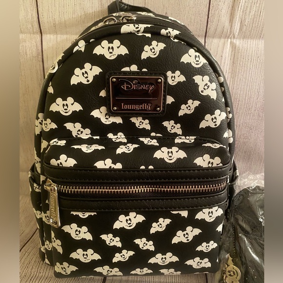 Loungefly LASR Mickey bat backpack and wallet - Picture 3 of 6